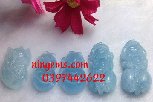 Hồ ly và tỳ hưu đá Aquamarine