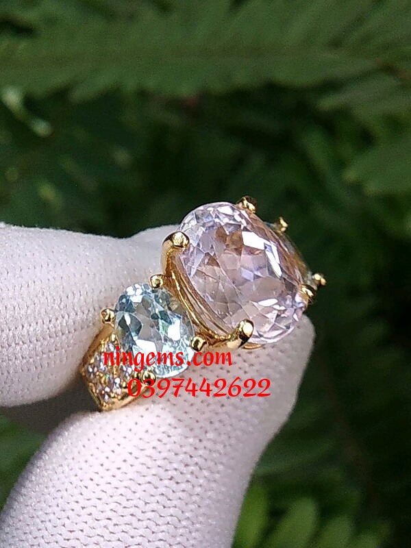 Mặt nhẫn mặt đá Kunzite